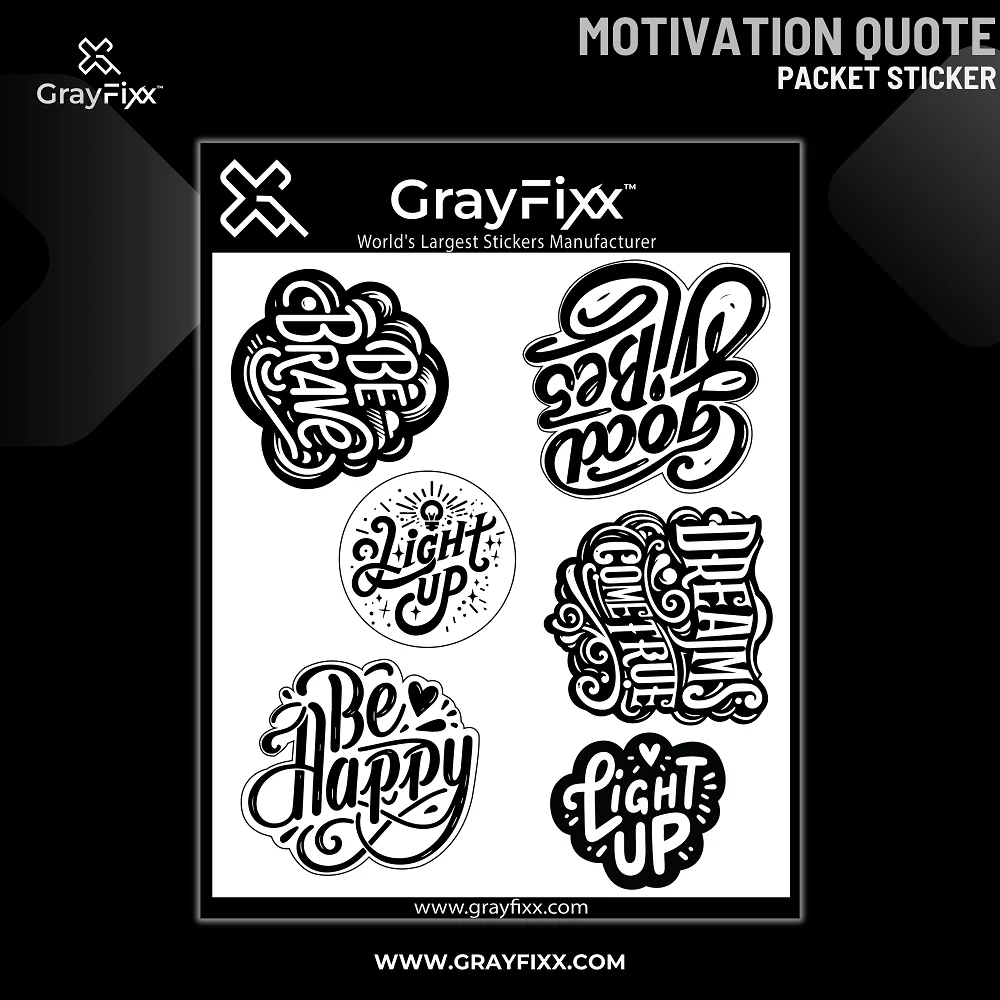 Motivational Quotes Packet Sticker For Anywhere | Printed In Premium Gloss Vinyl With FPF(Fade Protection Film), Water Proof, Precut Sticker, Pack Of 1, Size 2.0 Inches